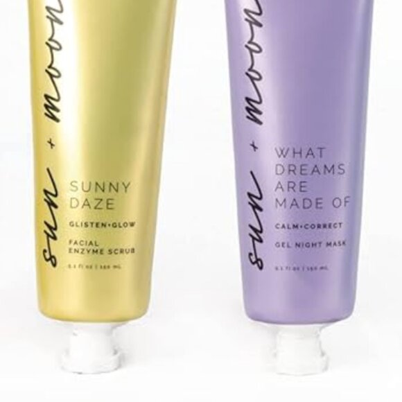 NEW  SET of 2 Sun & Moon Sunny Daze & What Dreams Enzyme Scrub & Night Mask Set - Picture 2 of 4